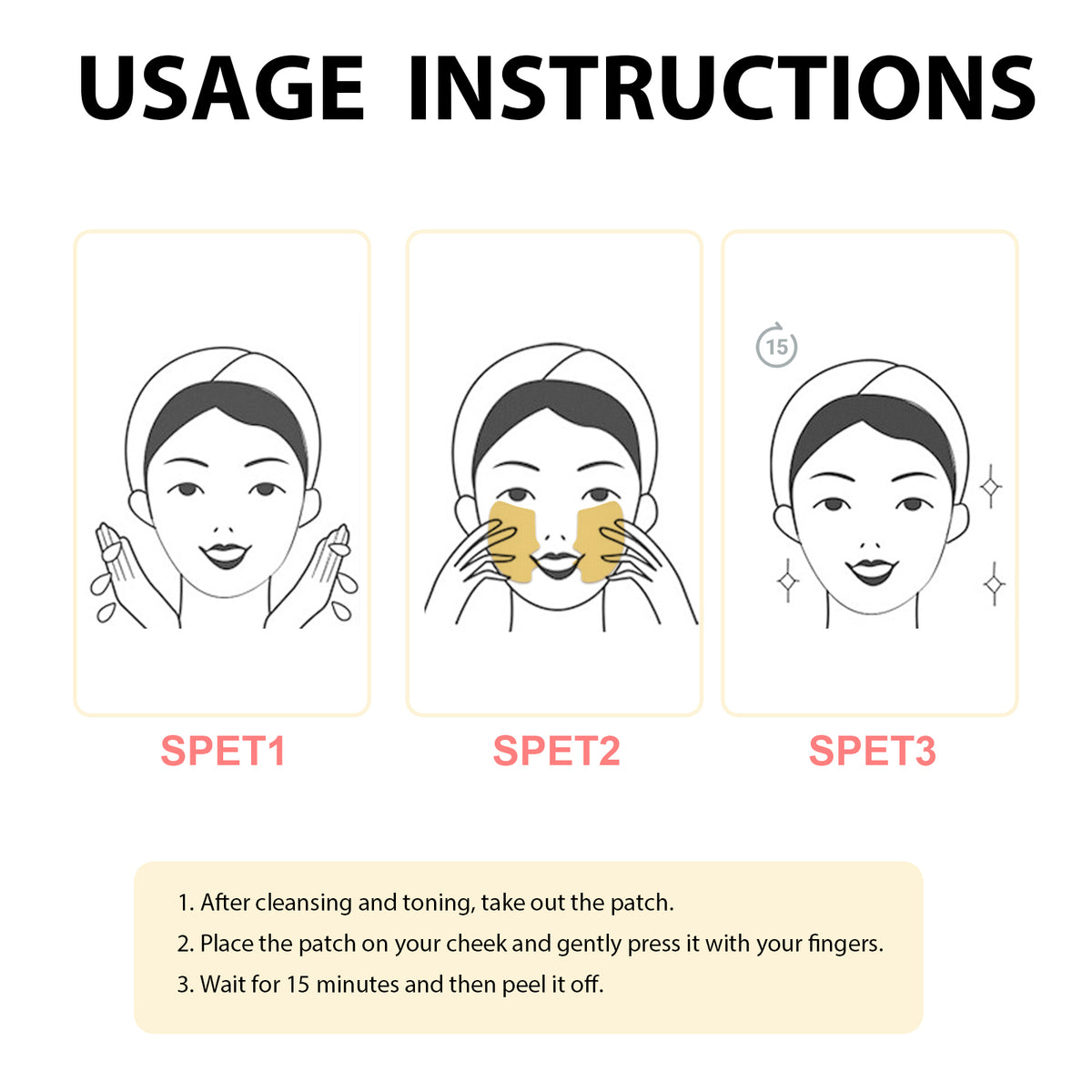 Collagen Cheek Patches, Lighten Fine Lines And Tighten Facial Skin Patch
