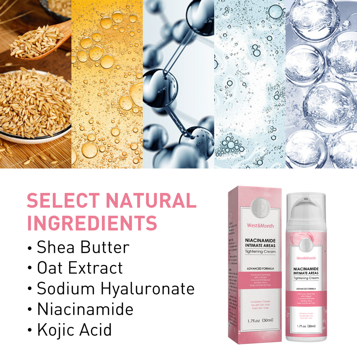 Niacinamide Intimate Areas Tightening Cream, Fade Dark Skin Even Skin Tone Beauty Skin Whiten Cream